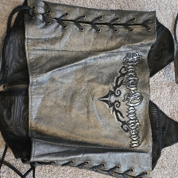 Harley Davidson Metallic Silver Halter Top - Picture 3 of 5